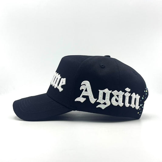 Become Again crystal hat, right — Again in English Towne with crystals