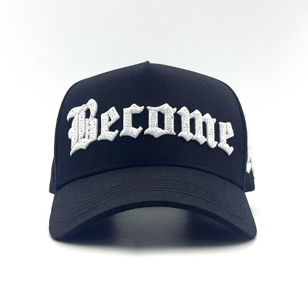 Become Again crystal hat, front — Become in English Towne with crystals