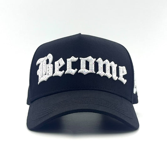 Become Again crystal hat, front — Become in English Towne with crystals